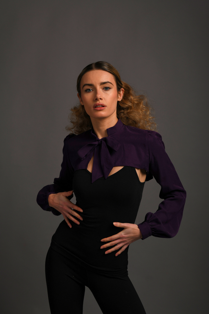 Bishop Sleeve Tencel Bolero, Dark Orchid - Low stock – Trued Apparel