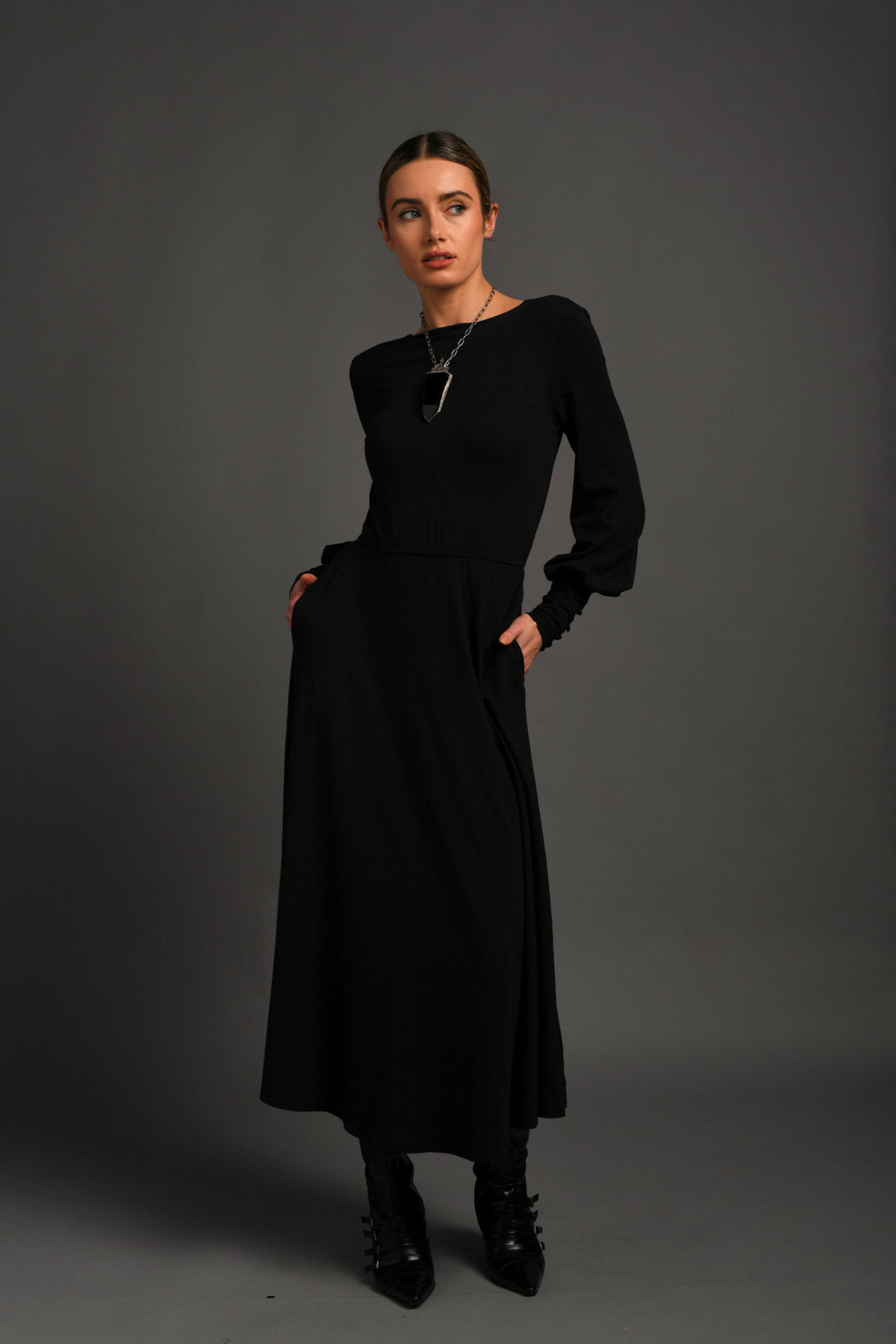 bishop sleeve long dress Bishop Sleeve Maxi Dress (Reversible) – Trued Apparel