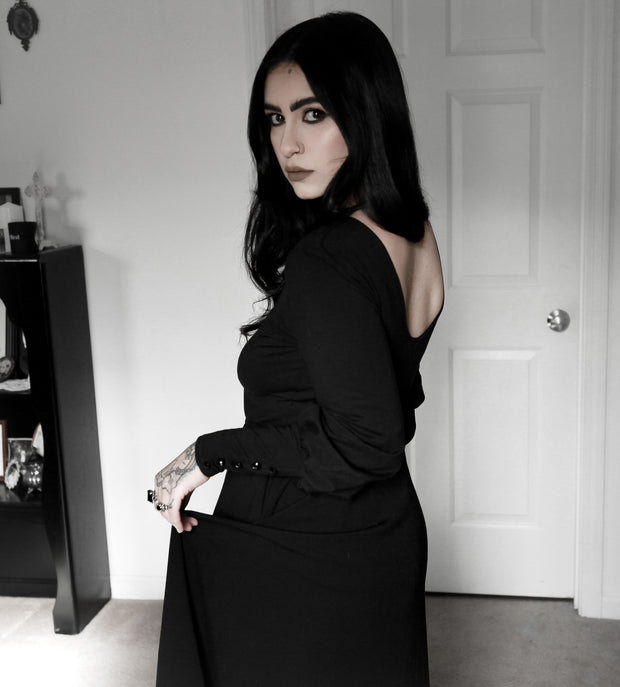 Bishop Sleeve Maxi Dress (Reversible)