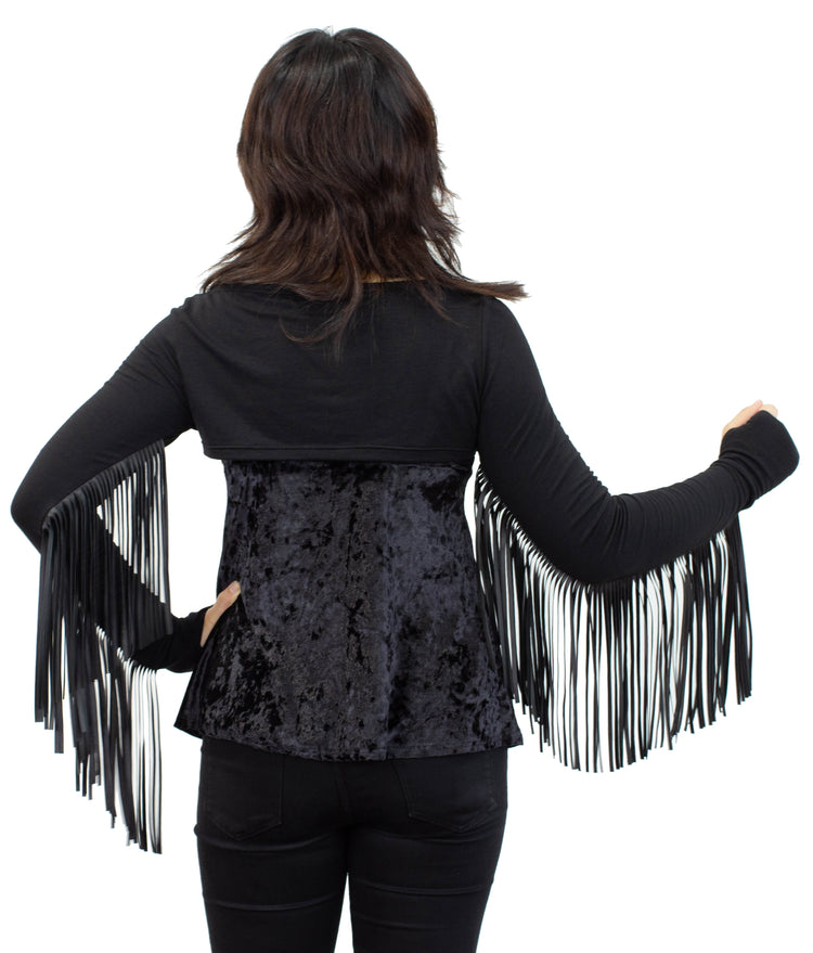 CLANE クラネ　CROSS FRINGE BOLERO CLANE（クラネ）の「CROSS FRINGE BOLERO（カーディガン/ボレロ